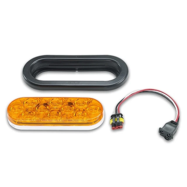 607101-02SB SignalTech Amber 6" Oval LED Light (Random Flashing Light Kit) (3)