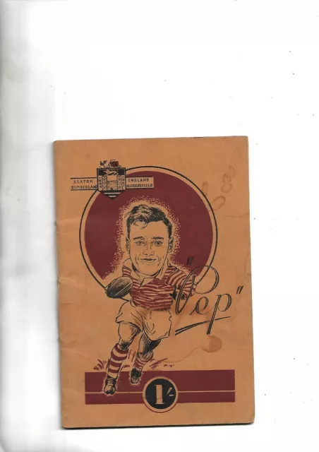 Rugby League Programme: Huddersfield RLFC 1947 PEPPERELL TEST BROCHURE