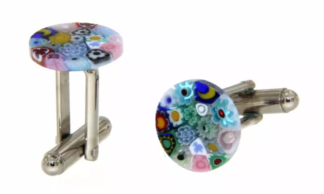 Cufflinks Gemelli Polsini Murrine Multicolor Vetro di Murano Made in Italy