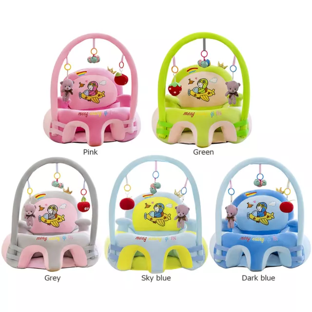 Cartoon Infant Learning Sit Sofa Skin Plush Support Feeding Chair Without Cotton 2