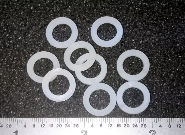 PLAIN FLAT WASHERS  5/16" HOLE X 1/2" OD  X 1/16" THICK NYLON  - 100 pcs