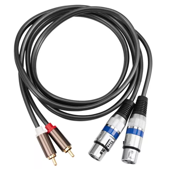 3X(Hifi Audio Cable 2 Rca Male to Xlr 3 Pin Female Mixing Console Amplifier Dual