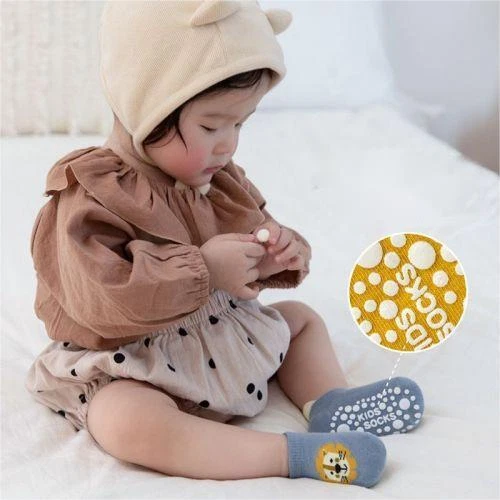 2 paia calze da pavimento antiscivolo cotone accoglienti cartoni animati bambini bambine 3