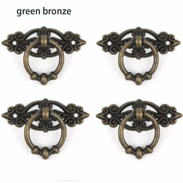 4X Vintage Handles Cabinet Drawer Cupboard Door Iron Knob Antique Brass Pull