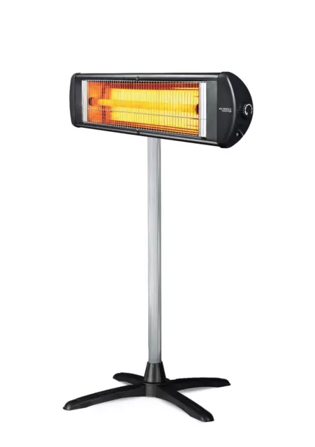 Ertex Infrarot Heizstrahler 2500 Watt,Wasserdicht IP55,5 Leistungsstufen Schwarz