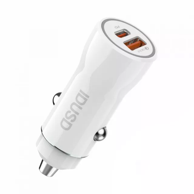 Cargador de Viaje 38W Entrada Mechero Coche 2 USB 3.0 3A Dual PD+QC Carga Rapida