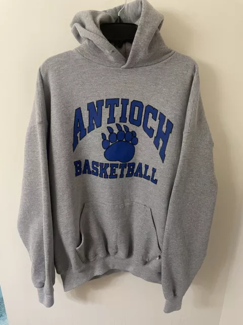 VTG 90S RUSSELL Athletic Antioch Bears Basketball Pullover Hoodie Size ...