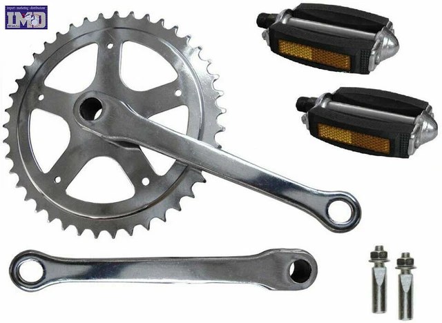 Pédalier Monocouronne 46 Dents Pour Vélo De Ville / City Bike - Axe 165 Mm, Acier, Easy