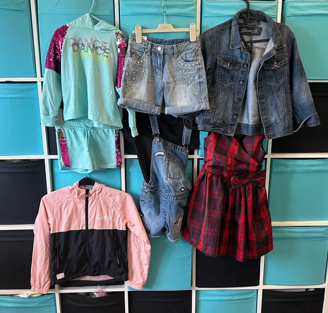 Girls Clothes Bundle - dungarees, jacket, shorts, Next, Monsoon 7-8 some NEW