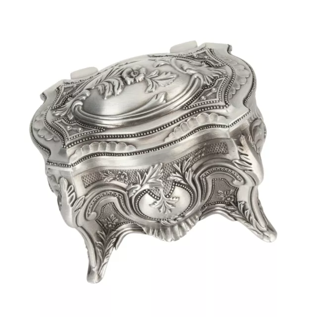 Vintage Jewelry Box Home European Style Stemmed Treasure Storage Case W KMY