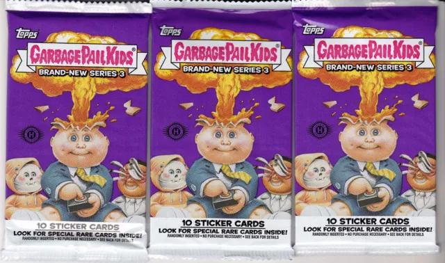 2013 Topps Garbage Pail Kids Bns 3 Hobby Pack Lot 3 Sealed Packs 10 Stickers Per