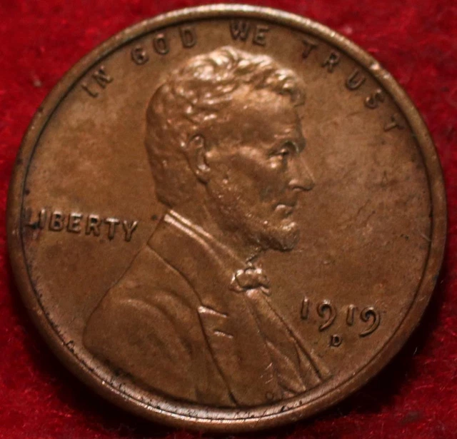 1919-D Denver Mint Copper Lincoln Wheat Cent