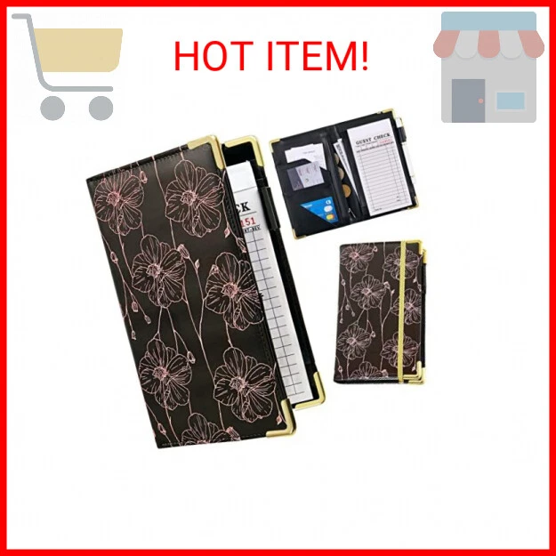 Server Book, Bienbee Waitress Book Black Server Books for Waitress Waiter Book w