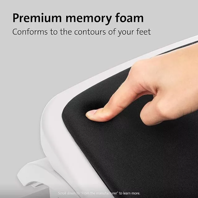 Kensington Adjustable Ergonomic Memory Foam Foot Rest 56153 *FREE DELIVERY* 3