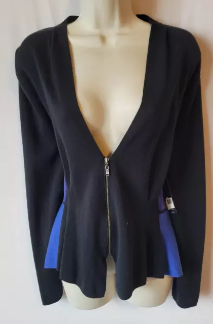 $188 NWT NEW Nic & Zoe L cardigan top black blue