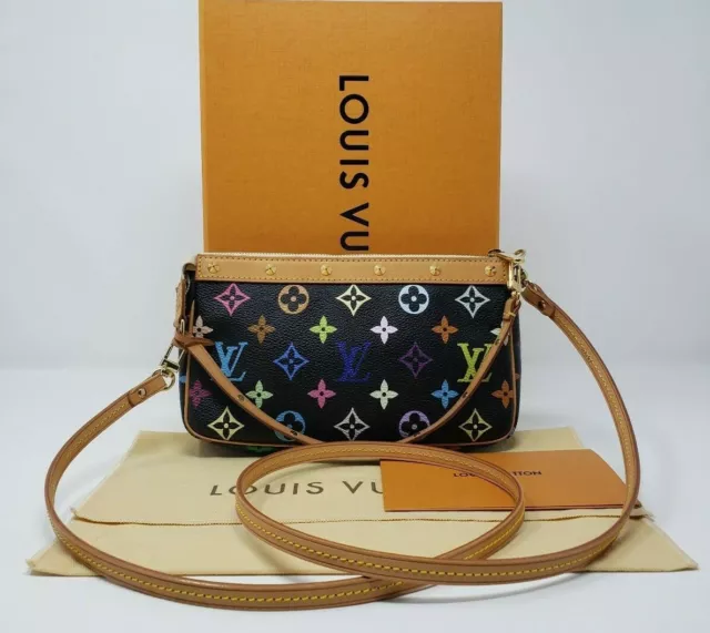 Louis Vuitton Monogram Multicolor Pochette Accessoires Pouch M92648 Black  J9084