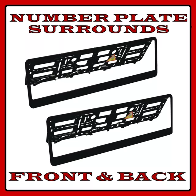 2x Number Plate Surrounds Holder Black ABS for Land Rover Range Rover Sport