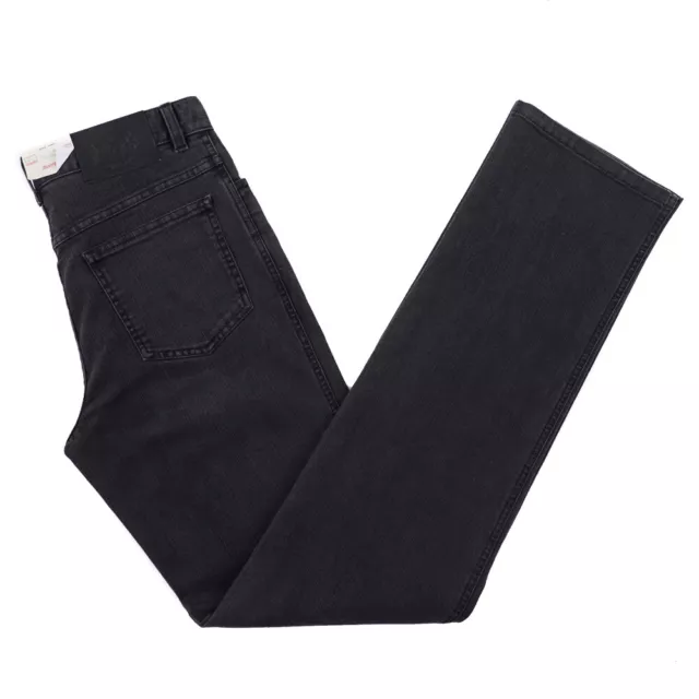 Brioni Modern Fit Straight-Leg Charcoal Black Stretch Denim Jeans 30