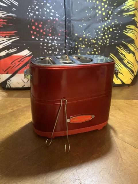 Nostalgia Retro Pop Up Hot Dog Toaster Bun Warmer Red HDT600RETRORED Works Great