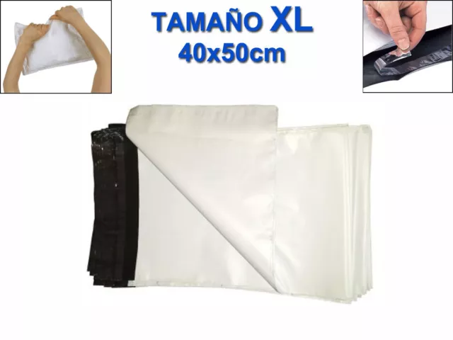 100 SOBRES/BOLSAS  40cm x 50cm. Para mensajeria, correos 65 micras 100%OPACAS