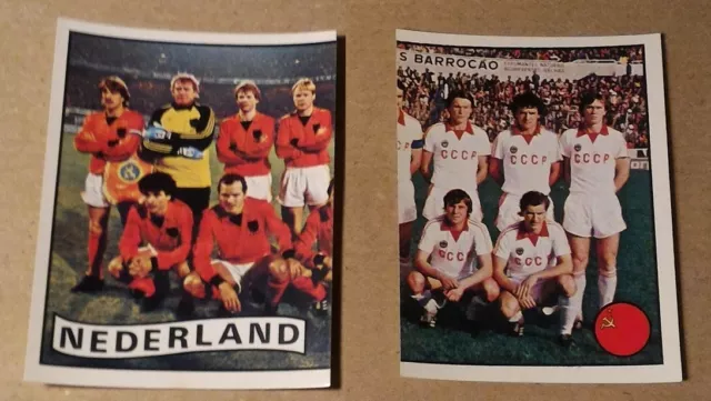 PANINI - "EURO 84"  Lot de 2 Autocollants / Stickers -  - n° 242 / 254