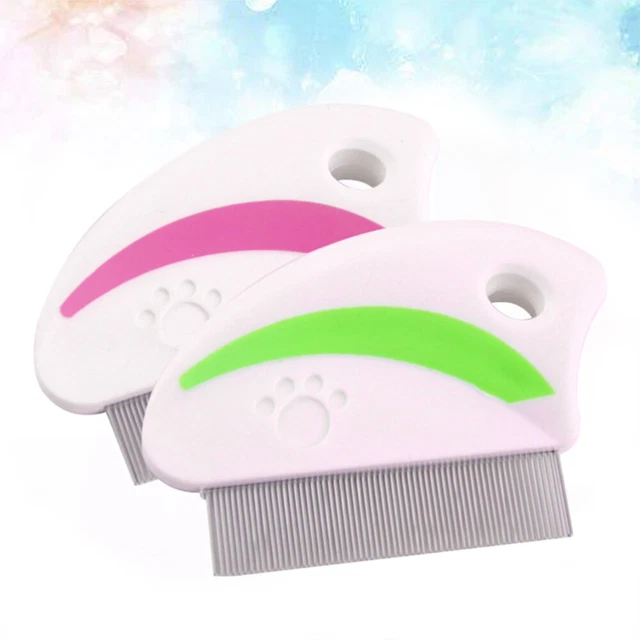 4 piezas Peine de eliminación de pulgas móvil Pet Puppy Cat Dirt Eliminador de polvo acero inoxidable Fl