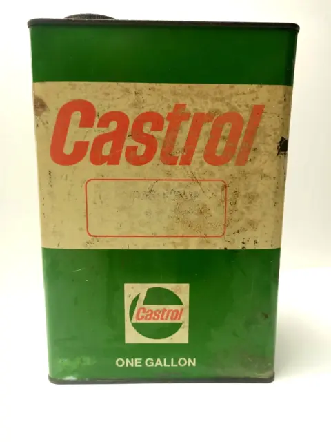 Vintage Castrol Fuel / Petrol Tin - One Gallon - 24.5 cm Tall - Cap & Handled