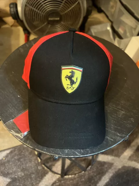 FERRARI kids Cap Adjustable Embroidered Logo Rare F1