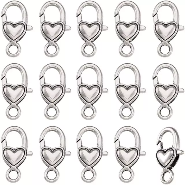 Silver Lobster Claw Clasps Heart shape Fastener Hook  DIY Jewelry Making