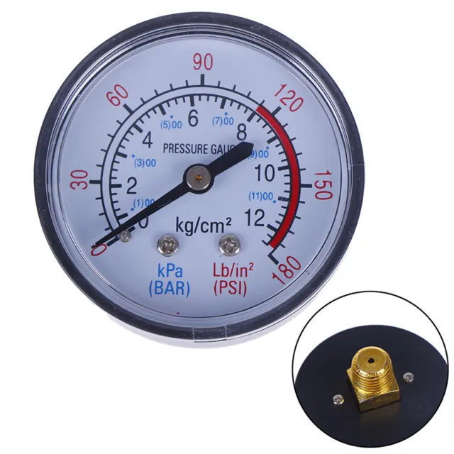 Bar Air Pressure Gauge 13mm 1/4 BSP Thread Double Scale For Air Compressor.pj
