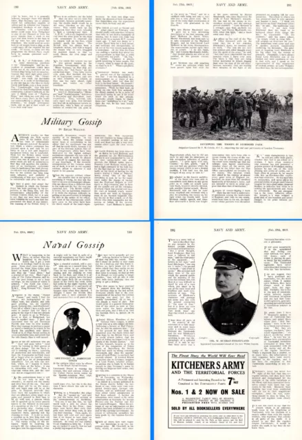 1915 Wwi ~ Navy & Military Gossip ~ New Army Kitchener Harcourt Dixon Churchill