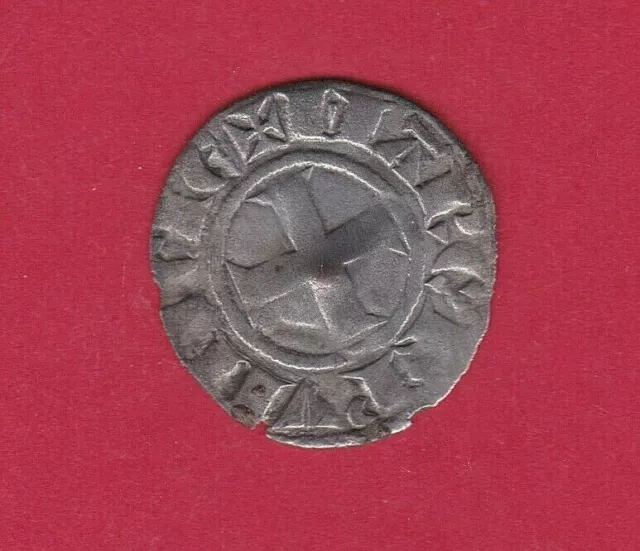 (N°8) Alphonse De Poitiers (Provence) Denier 1250-1270 (Ttb) 2