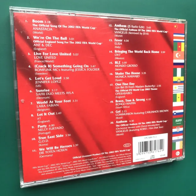 FIFA 2002 (World Cup Korea Japan) Pop Soundtrack CD Football Anastacia Vangelis 2