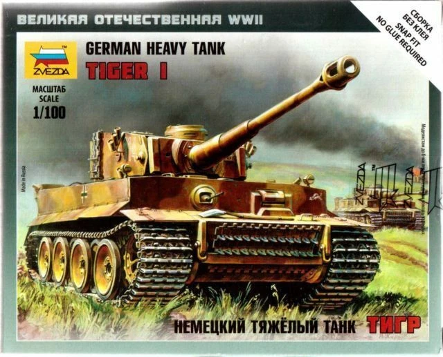 ZVEZDA 1/100 SCALE WW2 German TIGER 1 tank £8.79 - PicClick UK