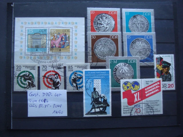 Gest. DDR-Lot von 1986 aus den Mi.-Nrn. Bl. 85-Mi.-Nr. 3049