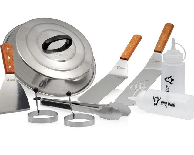 BBQ-Toro 9-teiliges Edelstahl Grill Plancha Zubehör Set
