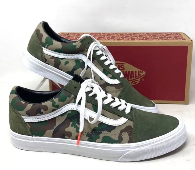 VANS Old Skool Shoes Skate Suede Canvas Camo Olive Men's Low Sneaker VN0007NTY33