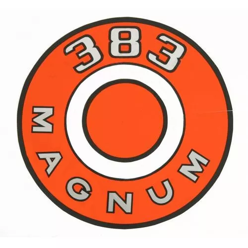 MOPAR 1966-70 Dodge Magnum 383 Orange Air Cleaner Decal