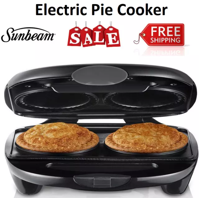 SUNBEAM 2 PIE Maker Electric Non-Stick Pie Machine Cooker Heated Deep Plate  Meat $79.00 - PicClick AU