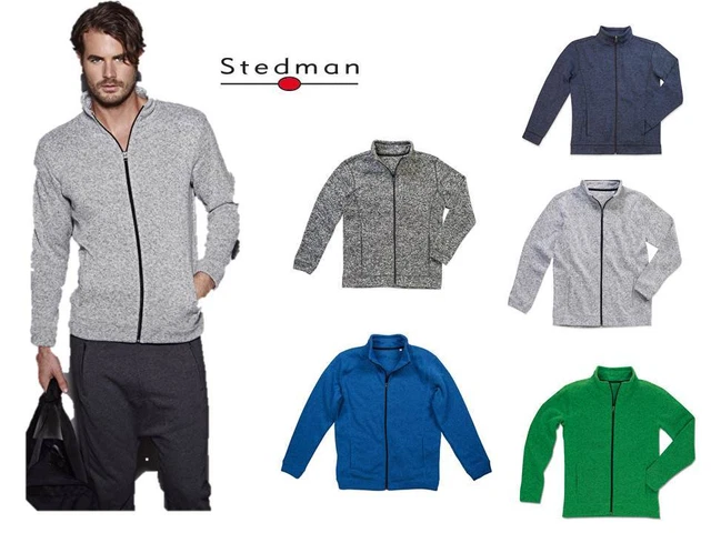 Pile Giacca Da Uomo Stedman Con Cerniera  Felpa Tuta Felpata Personalizzabile
