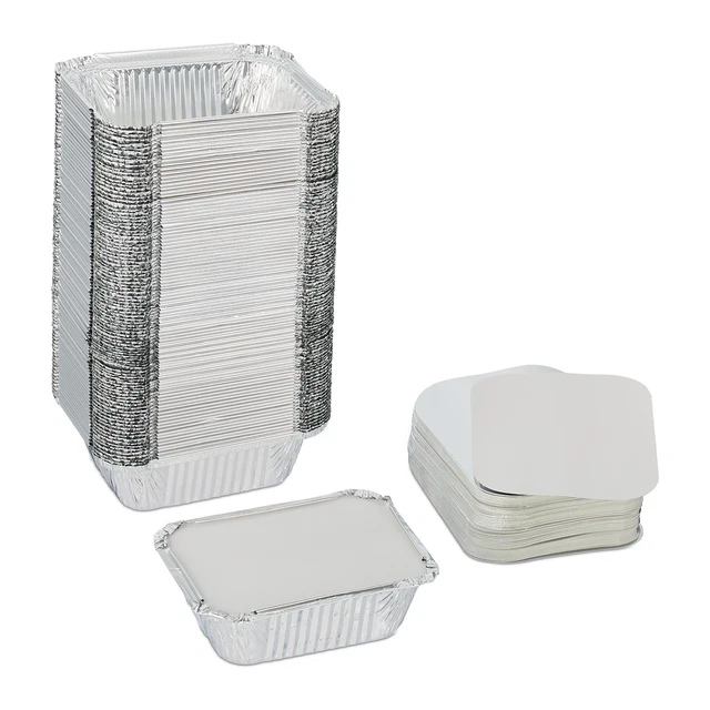 Produktbild von Pro DP 500 Aluschalen Menüschalen ECO Ungeteilt Tief 227x177x38mm Mit Alu-Deckel „Guten Appetit“ – Inkl. Verpackungslizenz (VerpG)