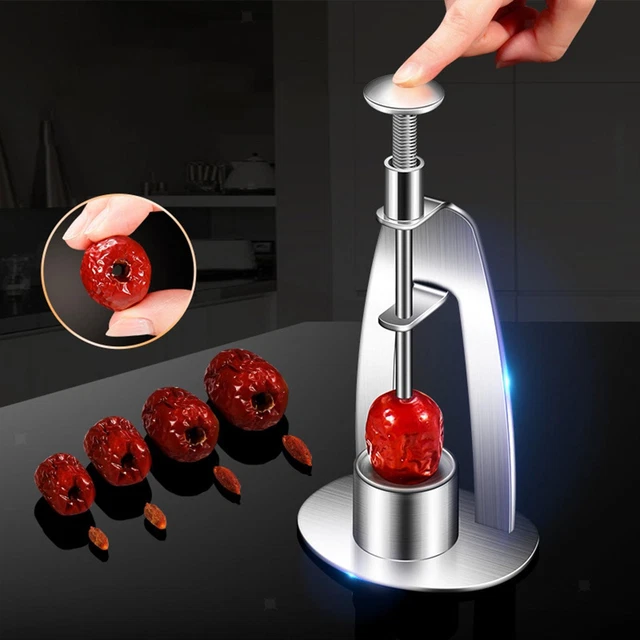 CHERRY PITTER STAINLESS Steel Core Remover Portable Fruit Pit Extractor ...