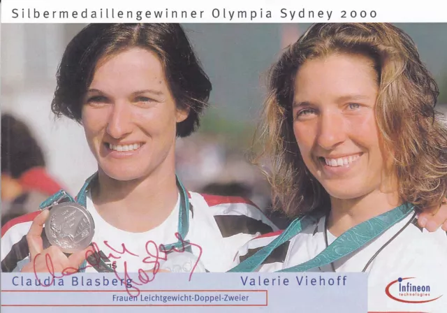 Claudia BLASBERG - Deutschland, Silber Olympia 2000 Rudern, Original-Autogramm!