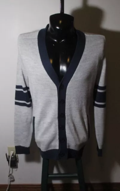 Men's DIVIDED by H&M Gray Blue Wool Blend Cardigan Sweater Size M NWOT