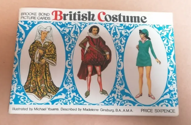 BOOK - Vintage British Costume Brooke Bond Picture Cards Book *Incomplete*