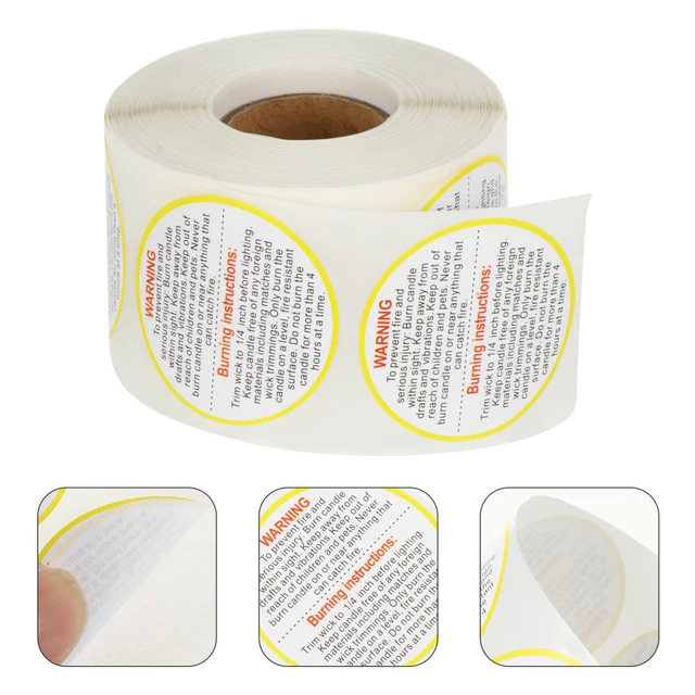 1 rollo pegatina de velas impermeable etiquetas de seguridad de velas