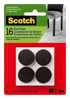 3M - 7100097913 - Scotch Round Felt Pads SP821-NA Brown 1 in 16/pk (16EA)