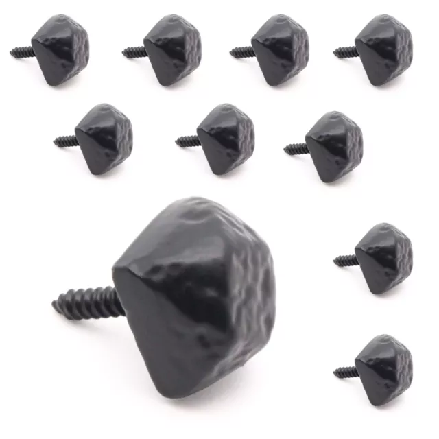 Antique Door Studs Tudor Decorative Screws Black 10 Pack 19mm Cast Iron