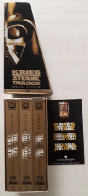 Star Wars VHS Video Krieg der Sterne - Trilogie Teil 1 - 3 Special Edition gold