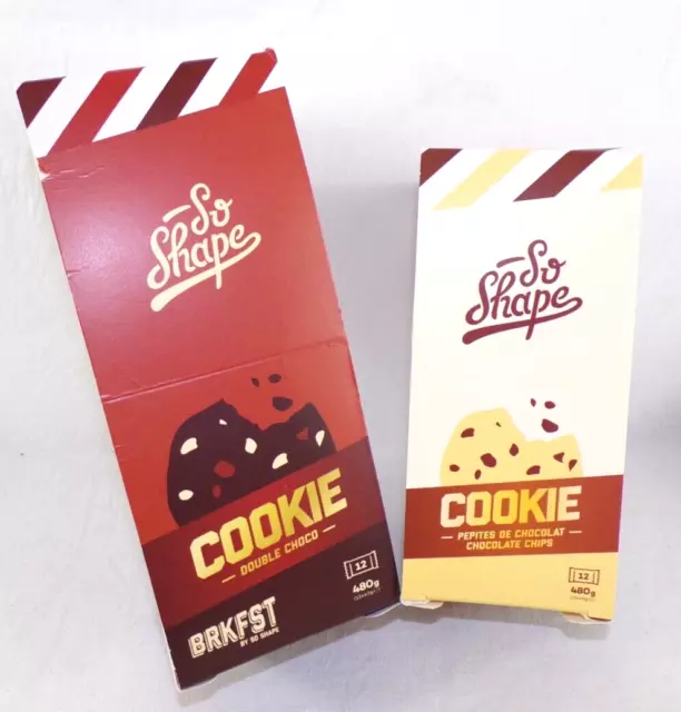 SO SHAPE COOKIES DOUBLE CHOCO + PEPITES DE CHOCOLAT 2 x 12 COOKIES - 11/2024